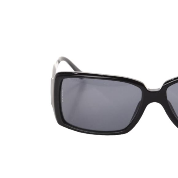 CHANEL Crystal Baguette CC 5114-B Rectangular Sunnies in Black on Black Caviar main image 4